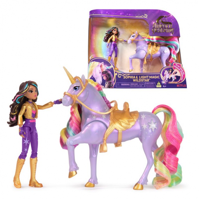 Unicorn Academy φωτεινός μονόκερος και φιγούρα Sophia & Wildstar 11 cm