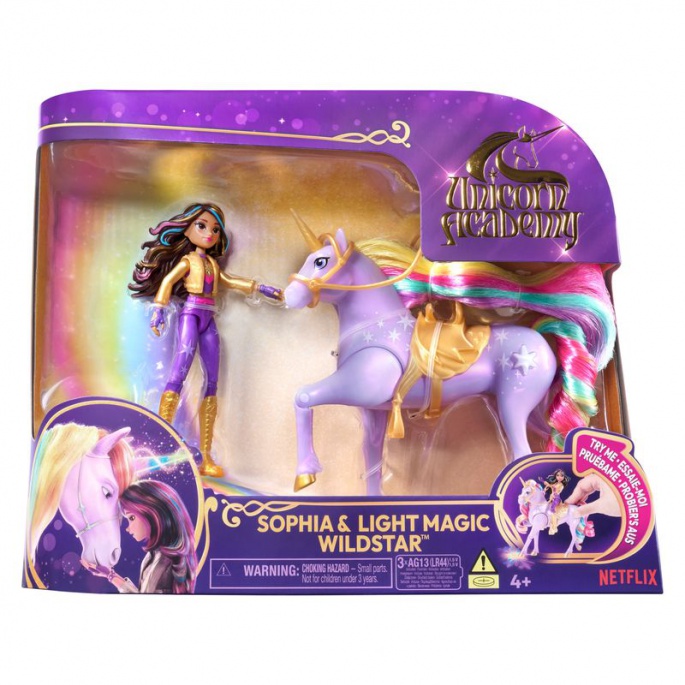 Unicorn Academy φωτεινός μονόκερος και φιγούρα Sophia & Wildstar 11 cm