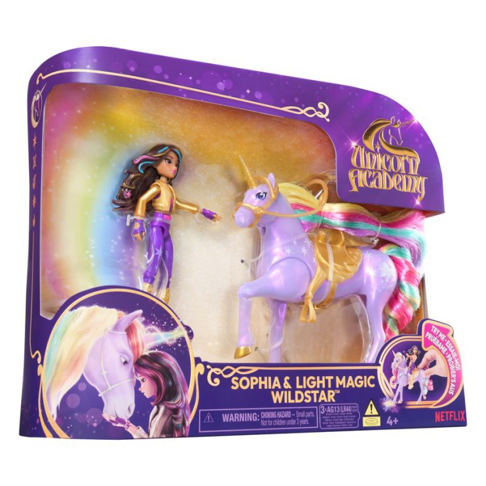 Unicorn Academy φωτεινός μονόκερος και φιγούρα Sophia & Wildstar 11 cm