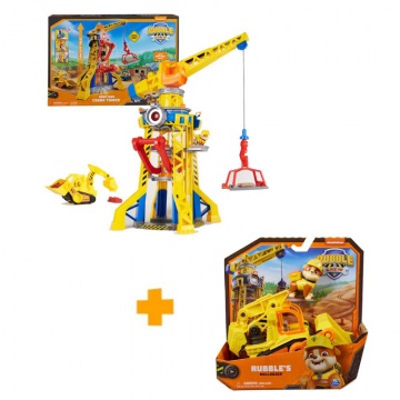 Συμφέρουσα συσκευασία: Rubble & Crew διαδραστικός γερανός με ήχους 60 εκατοστά + βασικό όχημα Rubble