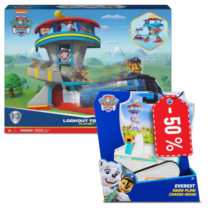 Προνομιακό πακέτο: Πατρούλα Paw Patrol στον πύργο επιτήρησης + το όχημα Everest με τη μισή τιμή