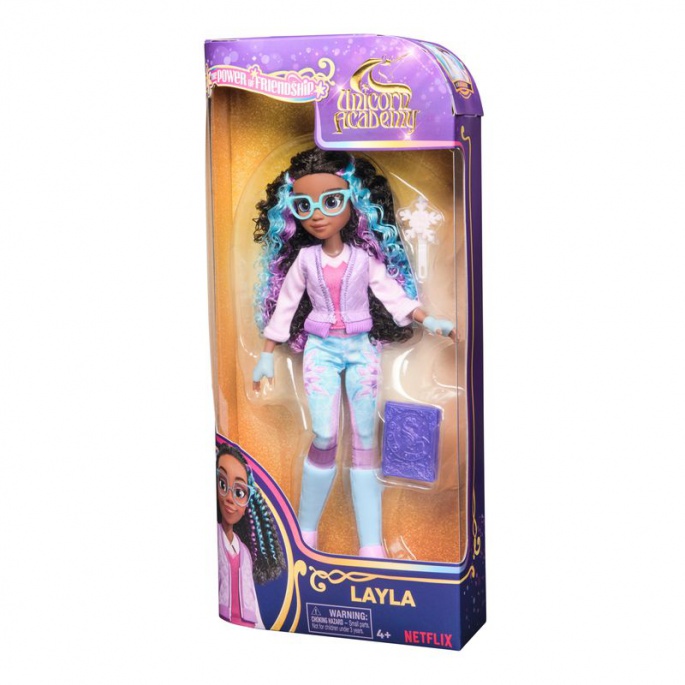 Κούκλα Layla Unicorn Academy με βιβλίο 24 εκ.