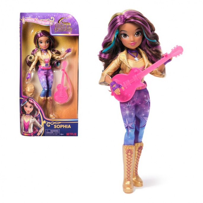 Κούκλα Sophia Unicorn Academy με κιθάρα 24 cm