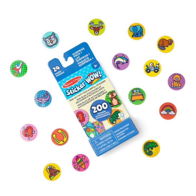 Melissa & Doug Sticker WOW Ρόλοι αυτοκόλλητων σωλήνα γεμάτη εκπλήξεις