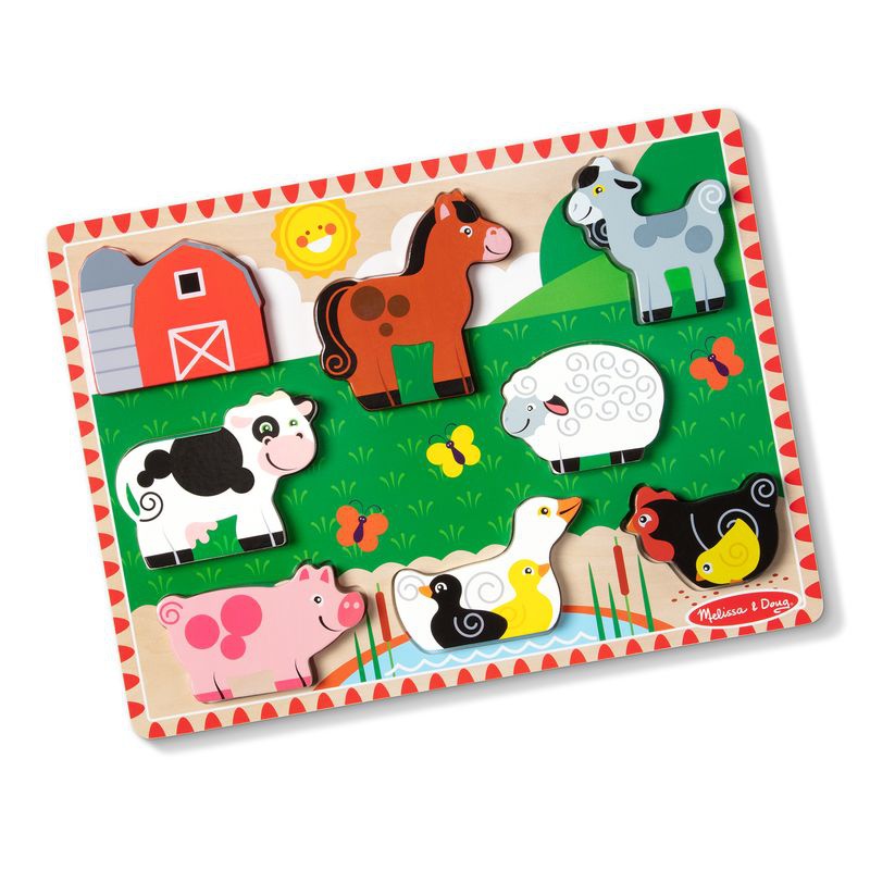 Melissa & Doug ξύλινο παζλ με ζώα στη φάρμα