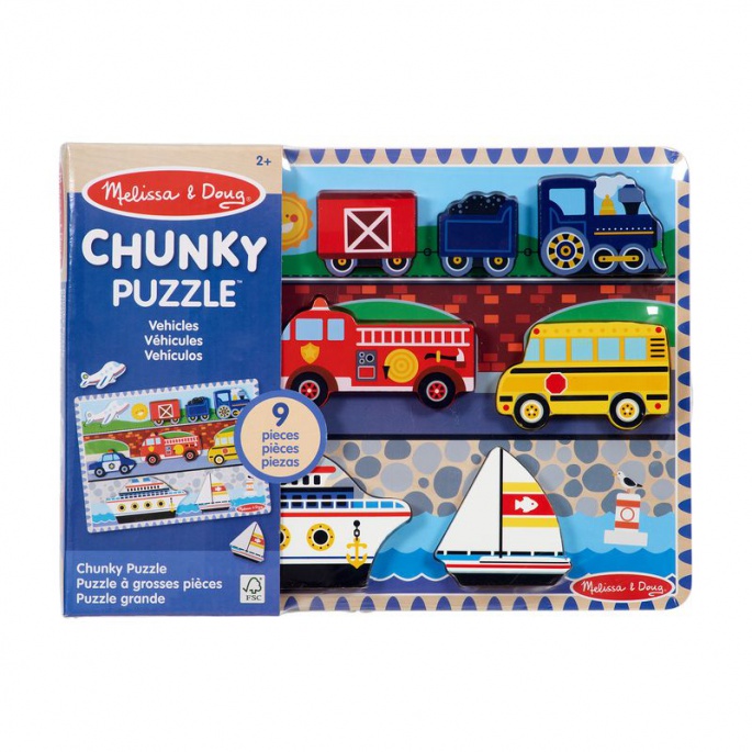Κλασικό ξύλινο παζλ οχημάτων Melissa & Doug