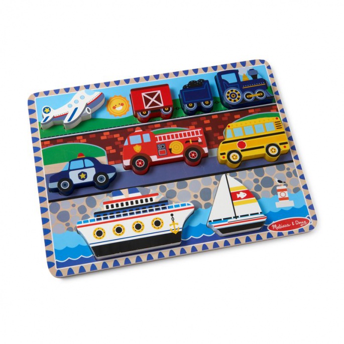 Κλασικό ξύλινο παζλ οχημάτων Melissa & Doug