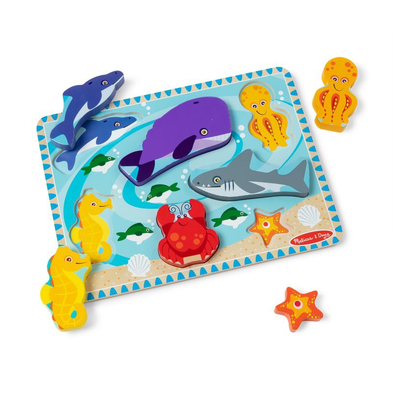 Ξύλινο παζλ θαλάσσια ζώα Melissa & Doug