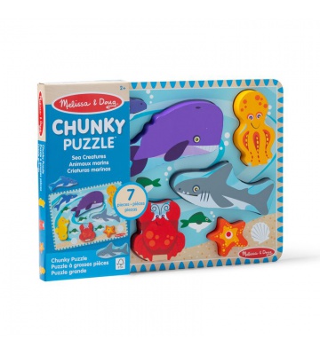 Ξύλινο παζλ θαλάσσια ζώα Melissa & Doug