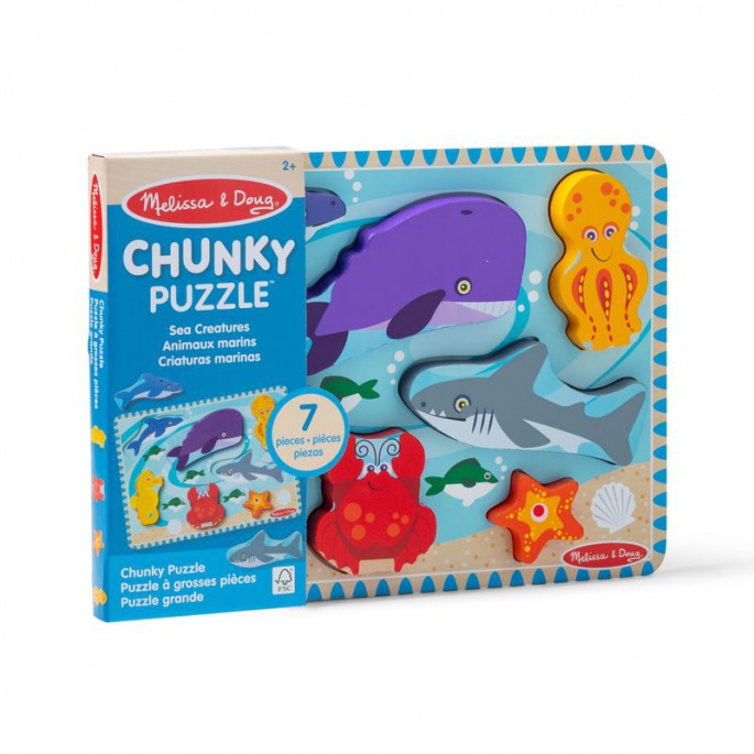 Ξύλινο παζλ θαλάσσια ζώα Melissa & Doug