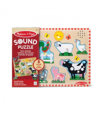 Melissa & Doug ξύλινο παζλ με ηχητικά εφέ ζώων στη φάρμα