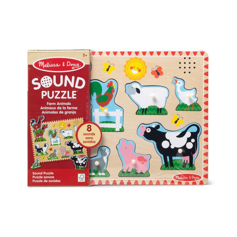 Melissa & Doug ξύλινο παζλ με ηχητικά εφέ ζώων στη φάρμα
