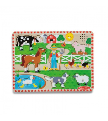 Melissa & Doug ξύλινο παζλ με ηχητικά εφέ Old MacDonald Farm
