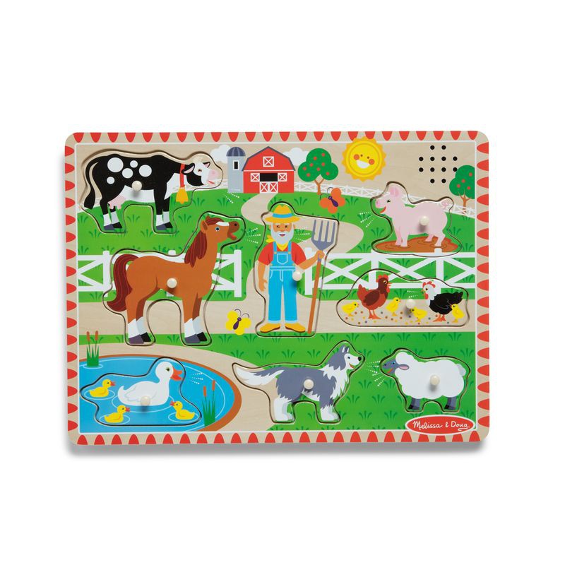 Melissa & Doug ξύλινο παζλ με ηχητικά εφέ Old MacDonald Farm