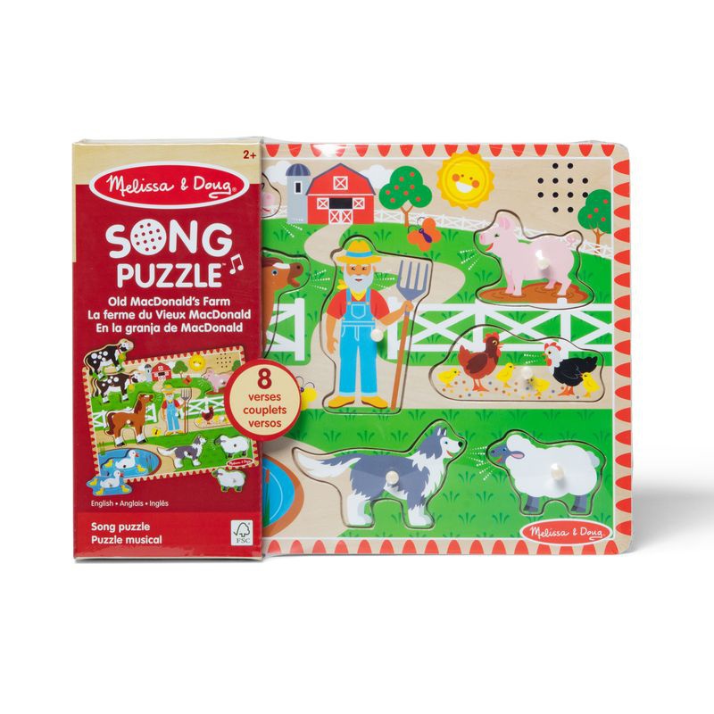 Melissa & Doug ξύλινο παζλ με ηχητικά εφέ Old MacDonald Farm
