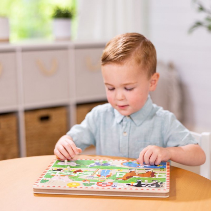 Melissa & Doug ξύλινο παζλ με ηχητικά εφέ Old MacDonald Farm