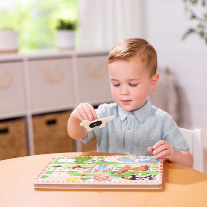 Melissa & Doug ξύλινο παζλ με ηχητικά εφέ Old MacDonald Farm