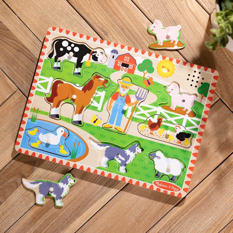 Melissa & Doug ξύλινο παζλ με ηχητικά εφέ Old MacDonald Farm