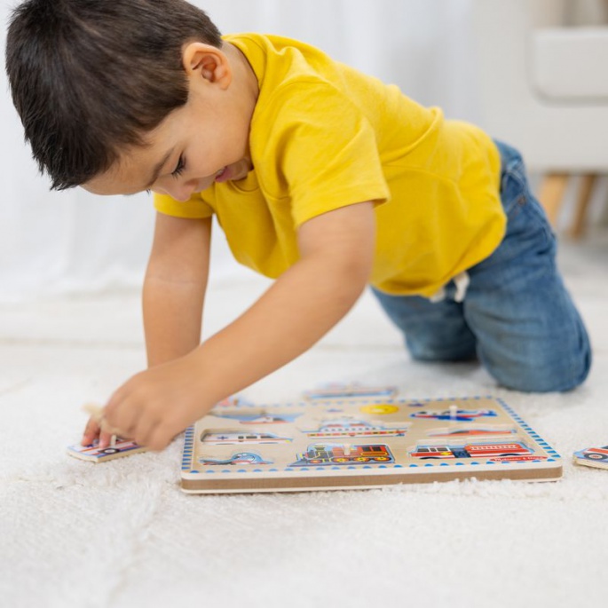 Melissa & Doug ξύλινο παζλ με ηχητικά εφέ μεταφορικά μέσα