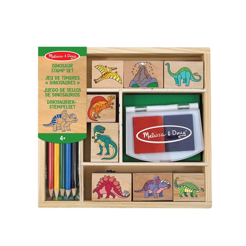 Ξύλινα σφραγιδάκια Melissa & Doug με πλέσιμα χρώματα Δεινόσαυροι