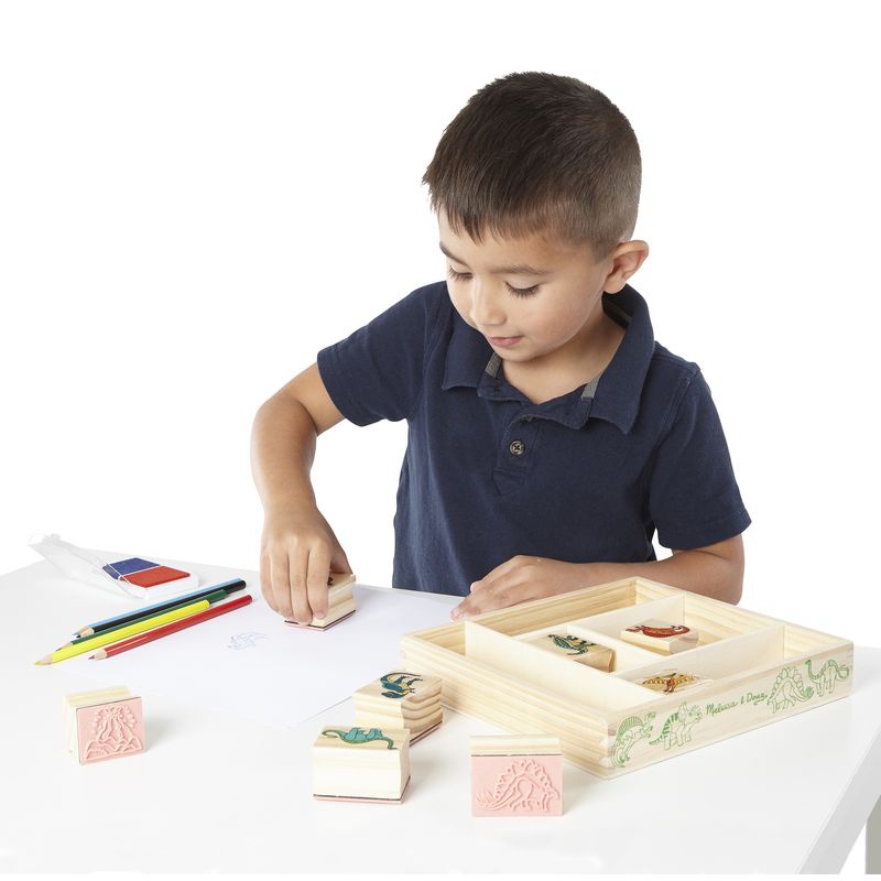 Ξύλινα σφραγιδάκια Melissa & Doug με πλέσιμα χρώματα Δεινόσαυροι