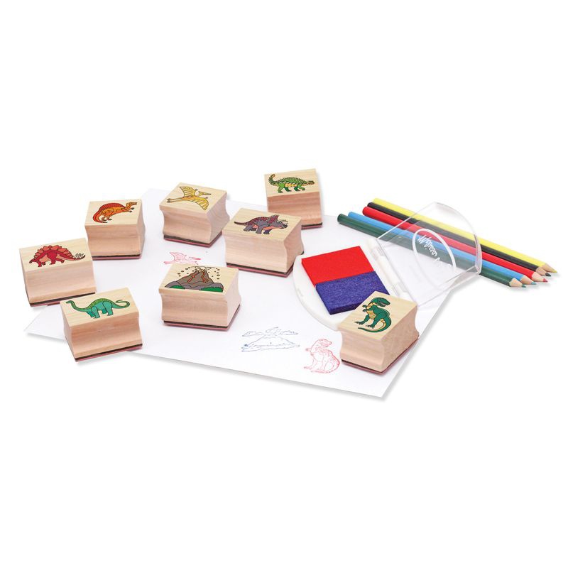 Ξύλινα σφραγιδάκια Melissa & Doug με πλέσιμα χρώματα Δεινόσαυροι