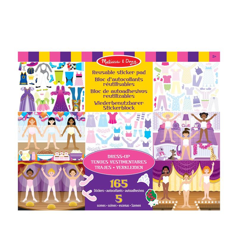 Melissa & Doug επαναχρησιμοποιούμενα αυτοκόλλητα με επιφάνεια - ντύσιμο