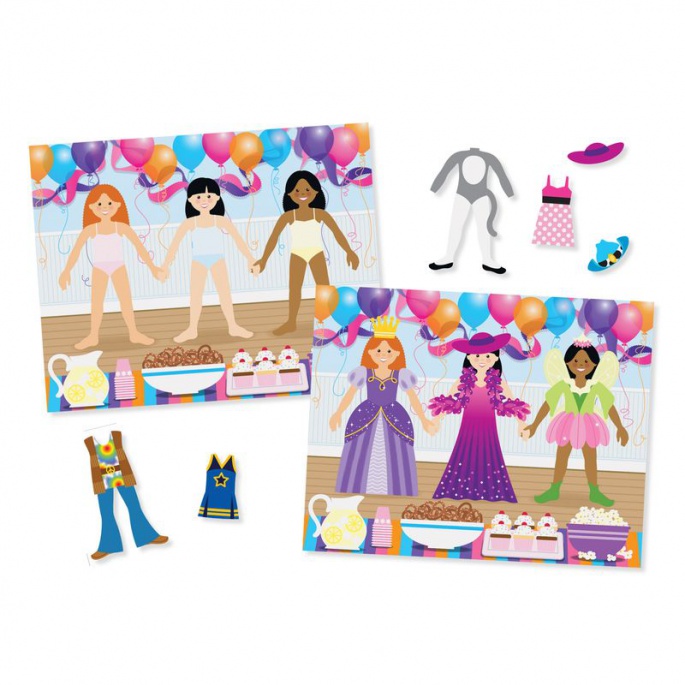 Melissa & Doug επαναχρησιμοποιούμενα αυτοκόλλητα με επιφάνεια - ντύσιμο