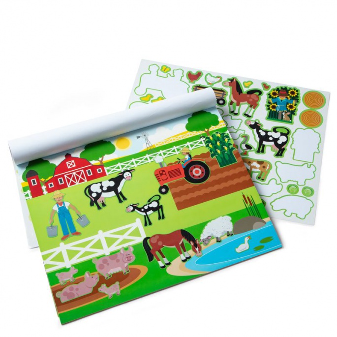 Melissa & Doug αυτοκόλλητα επαναχρησιμοποιούμενα με σετ - κόσμος των ζώων