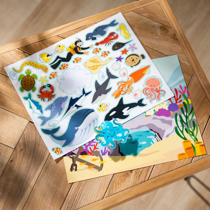 Melissa & Doug αυτοκόλλητα επαναχρησιμοποιούμενα με σετ - κόσμος των ζώων