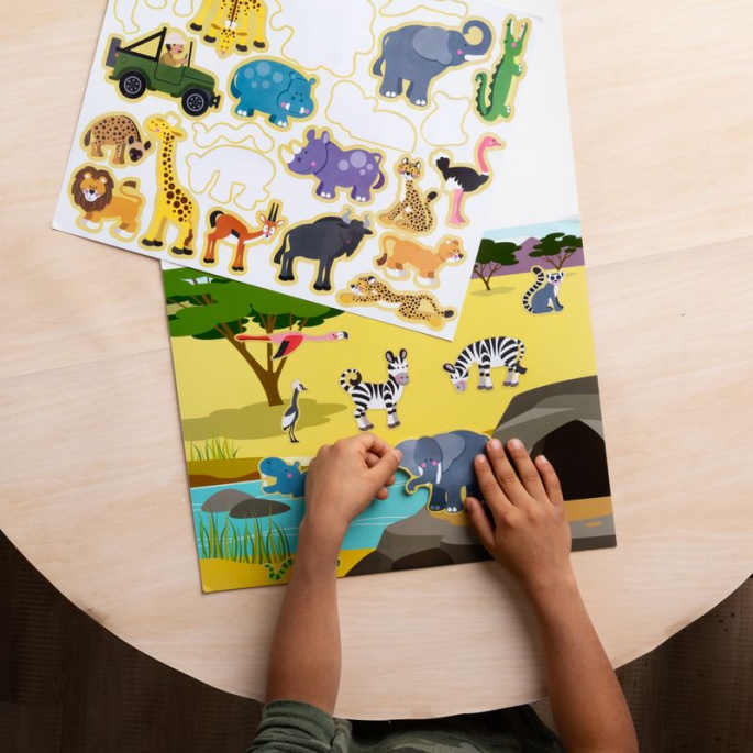 Melissa & Doug αυτοκόλλητα επαναχρησιμοποιούμενα με σετ - κόσμος των ζώων