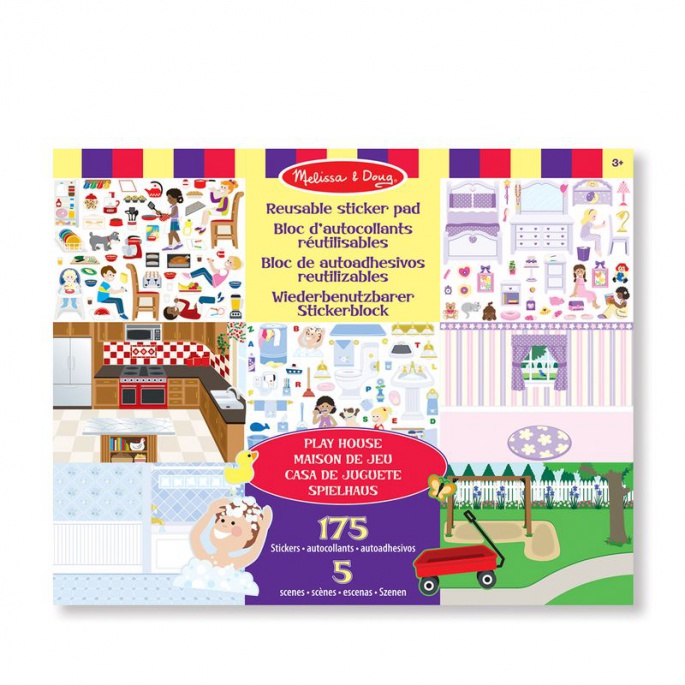 Αυτοκόλλητα επαναχρησιμοποιήσιμα Melissa & Doug με δίσκο - σπίτι