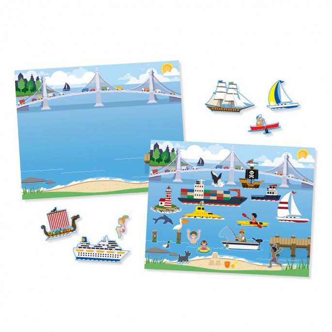 Melissa & Doug αυτοκόλλητα επαναχρησιμοποιήσιμα με βάση - οχήματα
