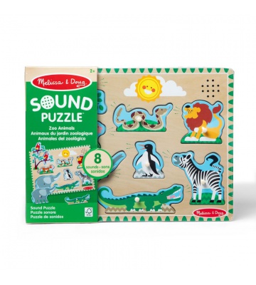 Melissa & Doug ξύλινο παζλ με ηχητικά εφέ ζώων από τον ζωολογικό κήπο