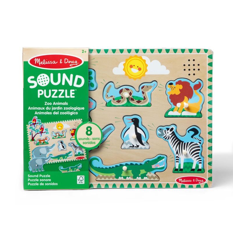 Melissa & Doug ξύλινο παζλ με ηχητικά εφέ ζώων από τον ζωολογικό κήπο