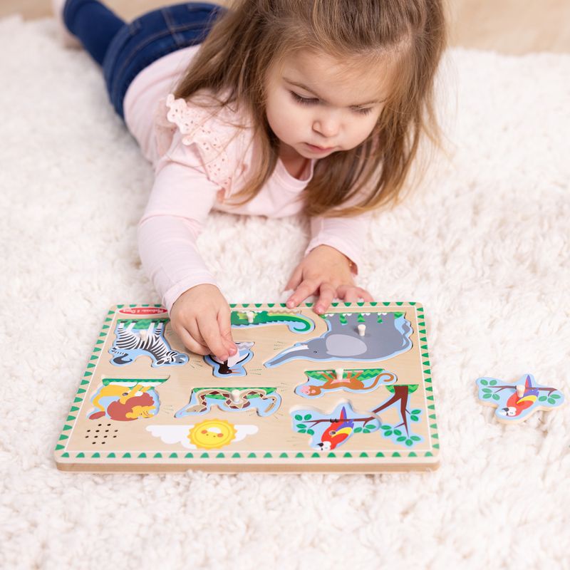 Melissa & Doug ξύλινο παζλ με ηχητικά εφέ ζώων από τον ζωολογικό κήπο
