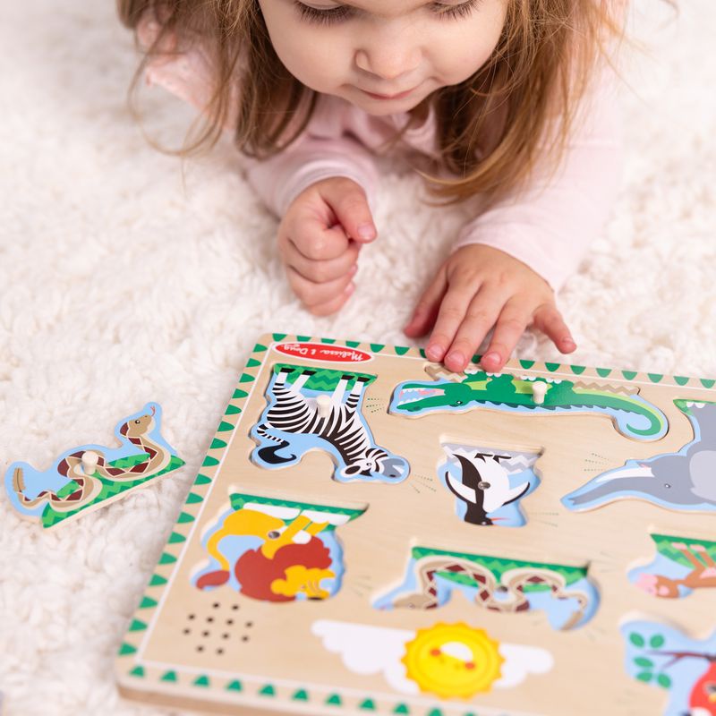 Melissa & Doug ξύλινο παζλ με ηχητικά εφέ ζώων από τον ζωολογικό κήπο