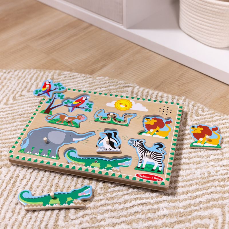 Melissa & Doug ξύλινο παζλ με ηχητικά εφέ ζώων από τον ζωολογικό κήπο