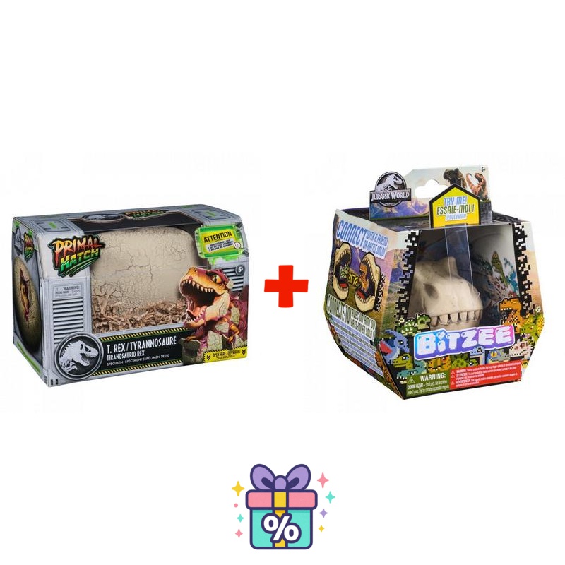 Σετ Προσφοράς: Διαδραστικός Τ-ΡΕΞ δεινόσαυρος που εκκολάπτεται από αυγό + Bitzee ο Κόσμος των Δεινοσαύρων
