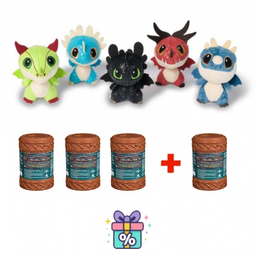 ΠΡΟΣΦΟΡΑ 3+1 δώρο: Πώς να Εκπαιδεύσετε το Δράκο σας - 4 λούτρινοι δράκοι σε βαρέλι στην τιμή των 3