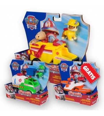 PROMO: Paw Patrol Fire Rescue vehicles Rubble + Rocky + Zuma FREE