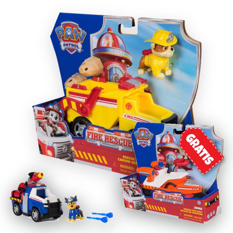 PROMO: Paw Patrol Fire Rescue οχήματα Rubble + Chase + Zuma ΔΩΡΕΑΝ