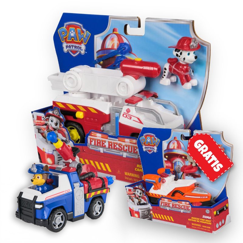 ΠΡΟΣΦΟΡΑ: Paw Patrol Fire Rescue οχήματα Marshall + Chase + Zuma ΔΩΡΕΑΝ