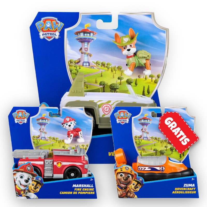 ΠΡΟΣΦΟΡΑ: Paw Patrol βασικά οχήματα Tracker + Marshall + Zuma ΔΩΡΕΑΝ