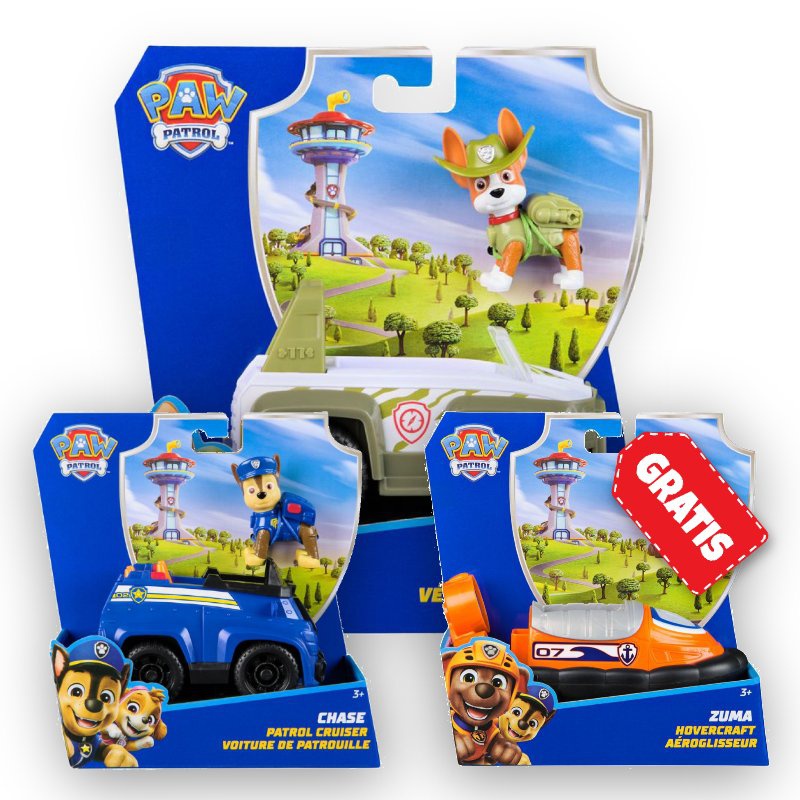 ΠΡΟΣΦΟΡΑ: Paw Patrol βασικά οχήματα Tracker + Chase + Zuma ΔΩΡΕΑΝ