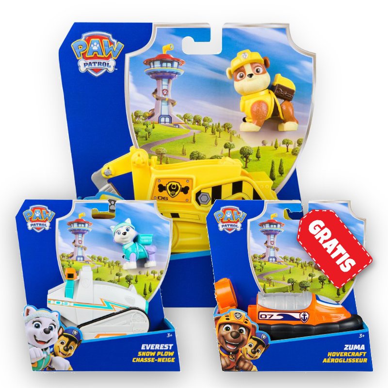 ΠΡΟΣΦΟΡΑ: Paw Patrol βασικά οχήματα Rubble + Everest + Zuma ΔΩΡΕΑΝ