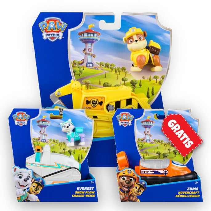 ΠΡΟΣΦΟΡΑ: Paw Patrol βασικά οχήματα Rubble + Everest + Zuma ΔΩΡΕΑΝ