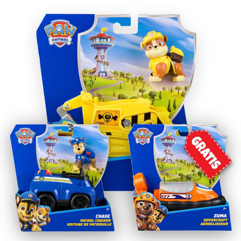 ΠΡΟΣΦΟΡΑ: Paw Patrol βασικά οχήματα Rubble + Chase + Zuma ΔΩΡΕΑΝ