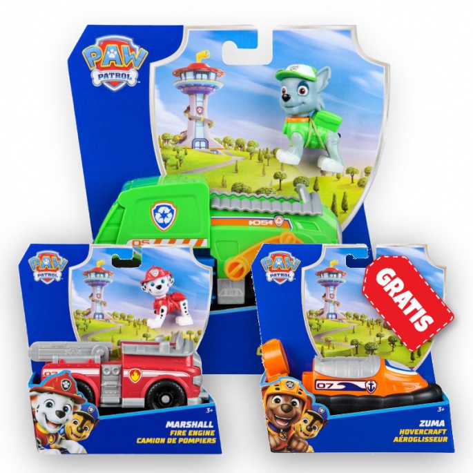 ΠΡΟΣΦΟΡΑ: Paw Patrol βασικά οχήματα Rocky + Marshall + Zuma ΔΩΡΕΑΝ