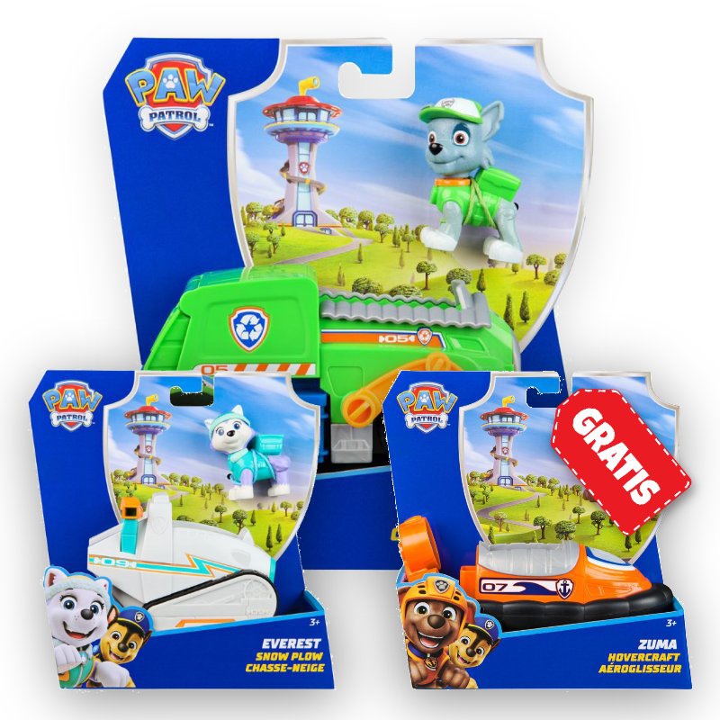 ΠΡΟΣΦΟΡΑ: Paw Patrol βασικά οχήματα Rocky + Everest + Zuma ΔΩΡΕΑΝ